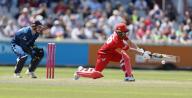 2nd June 2024; Emirates Old Trafford Cricket Ground, Manchester, England; Vitality Blast T20 League Cricket, Lancashire Lightning versus Derbyshire Falcons; Josh Bohannon of Lancashire Lightning sweeps with Brooke Guest of Derbyshire Falcons behind the