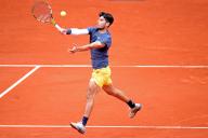2nd June 2024; Roland Garros, Paris, France; 2024 French Open Tennis tournament, Day 8; Carlos Alcaraz in control in the third round against Felix Auger