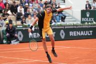 2nd June 2024; Roland Garros, Paris, France; 2024 French Open Tennis tournament, Day 8; Stefano Tsitsipas in third round action against Matteo