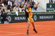 2nd June 2024; Roland Garros, Paris, France; 2024 French Open Tennis tournament, Day 8; Stefano Tsitsipas comes to the net against Matteo