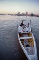 Fishing on the Tigris River in central Baghdad near the Republic Bridge.