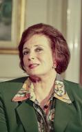 Cairo, Egypt - late 1980s - Jehan Sadat interviewed at her villa on the banks of the Nile. Egypt