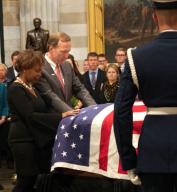 Washington, DC 2018/12/04 HW. Bushâs son Neil Bush payng his respects to President H.W. Bush in the rotunda of the United States Capitol. Photo by Dennis