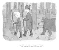 "I told you not to wear the bear hat