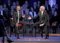 United States President Barack Obama participates in a live town hall event with CNN