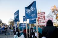Pro-Life and Pro- Choice demonstrators gather outside the United States Supreme Court in Washington DC on Wednesday, December 1, 2021. Supreme Court Justices heard oral arguments on Dobbs v. Jackson Women