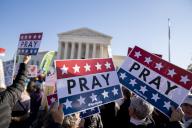 Pro-Life demonstrators gather outside the United States Supreme Court in Washington DC on Wednesday, December 1, 2021. Supreme Court Justices heard oral arguments on Dobbs v. Jackson Women