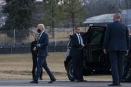 United States President Joe Biden departs after accompanying first lady Dr. Jill Biden to a doctors appointment at Walter Reed National Military Medical Center in Bethesda, Maryland, US, on Wednesday, Jan. 11, 2023. The First Lady underwent an outpatient procedure to remove a small lesion found during a skin cancer screening, White House physician Kevin O