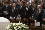 United States President Joe Biden (R) and Chief Justice of the United States John G. Roberts, Jr., second left, attend the memorial service for former Associate Justice of the Supreme Court Sandra Day O