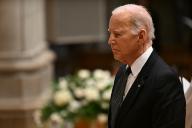 United States President Joe Biden attends the memorial service for former Associate Justice of the Supreme Court Sandra Day O