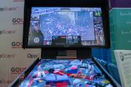 A pinball machine described as an âeducational documentary gameâ created by Freedom Dawg Games at the 2024 Conservative Political Action Conference (CPAC) in National Harbor, Maryland, U.S., on Thursday, February 22, 2024. Credit: Annabelle Gordon 
