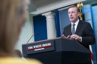National Security Advisor Jake Sullivan responds to a question from the news media during the daily briefing at the White House in Washington, DC, USA, 13 May 2024. Sullivan briefed and responded to questions about President Bidens Israel policy. Credit: Shawn Thew / Pool via