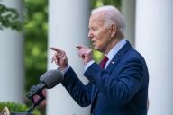 United States President Joe Biden delivers remarks during a reception celebrating Asian American, Native Hawaiian, and Pacific Islander Heritage Month in the Rose Garden the White House in Washington, DC, USA, 13 May 2024. Credit: Shawn Thew / Pool via