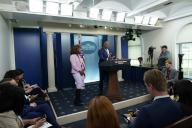 White House Senior Advisor and Director of the Office of Public Engagement Stephen Benjamin speaks during a press briefing with Press Secretary Karine Jean-Pierre at the White House in Washington on May 16, 2024. Credit: Yuri Gripas / Pool via