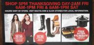 Millis, Massachusetts USA: November 24, 2016 A print advertisement announces store hours and sales prices for shopping on Thanksgiving Day and on Black Friday, the following day. This ad was presented by Macy