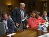 WASHINGTON DC - July 19: Actor Martin Sheen testifies takes his seat for the Senate Judiciary Subcommittee on Crime and Terrorism hearing on drug and veterans treatment courts. On the panel with him are Judge Jeanne E. LaFazia of the Rhode Island ...