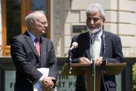 WASHINGTON DC - July 26: Rabbi David Saperstein executive director of the Religious Action Center of Reform Judaism stands by after reading passage from the Hebrew Bible as Dr. Sayyid Sayeed national director of the Islamic Society of North ...