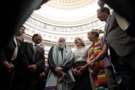 WASHINGTON DC - July 28: As Congressional leaders and The White House continue the standoff on increasing the debt limit Christian and Jewish leaders gathered in a prayerful protest in the rotunda of the U.S. Capitol to urge Congress "not to ...