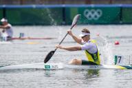 August 02, 2021: Lachlan Tame of Team Australia races during the MenÃs Kayak Single 1000m Canoe Sprint Heats, Tokyo 2020 Olympic Games at Sea Forest Waterway in Tokyo, Japan. Daniel Lea\/CSM