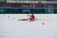 August 02, 2021: Dong Zhang of Team China races during the MenÃs Kayak Single 1000m Canoe Sprint Heats, Tokyo 2020 Olympic Games at Sea Forest Waterway in Tokyo, Japan. Daniel Lea\/CSM