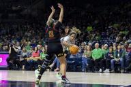 December 01, 2022: Notre Dame guard Sonia Citron (11) passes the ball around Maryland guard Faith Masonius (13) during NCAA Women\'s Basketball game action between the Maryland Terrapins and the Notre Dame Fighting Irish at Purcell Pavilion at the Joyce Center in South Bend, Indiana. Maryland defeated Notre Dame 74-72. John Mersits\/CSM