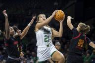 December 01, 2022: Notre Dame forward Maddy Westbeld (21) goes up for a shot as Maryland guard Abby Meyers (10) defends during NCAA Women\'s Basketball game action between the Maryland Terrapins and the Notre Dame Fighting Irish at Purcell Pavilion at the Joyce Center in South Bend, Indiana. Maryland defeated Notre Dame 74-72. John Mersits\/CSM