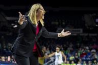 December 01, 2022: Maryland head coach Brenda Frese reacts to a call during NCAA Women\'s Basketball game action between the Maryland Terrapins and the Notre Dame Fighting Irish at Purcell Pavilion at the Joyce Center in South Bend, Indiana. Maryland defeated Notre Dame 74-72. John Mersits\/CSM