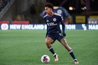 March 18, 2023: New England Revolution midfielder Dylan Borrero (11) in game action against the Nashville SC during the first half in Foxborough Massachusetts. Eric Canha