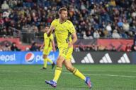 March 18, 2023: Nashville SC defender Jack Maher (5) in game action during the first half against the New England Revolution in Foxborough Massachusetts. Eric Canha