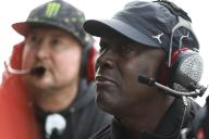 NASCAR team owner, Michael Jordan, watches his teams qualify for the EchoPark Automotive Grand Prix in Austin, TX, USA.(Credit Image: Â Stephen A Arce Action Sports Photography/Cal Sport Media