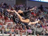 April 18, 2024: LSU\'s Aleah Finnegan competes on the floor exercise during Semifinal I of the 2024 Women\'s National Collegiate Women\'s Gymnastics Championships at Dickies Arena in Fort Worth, TX. Kyle Okita\/CSM (Credit Image: Â Kyle Okita\/Cal Sport Media