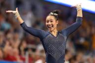 April 18, 2024: Gymnast Maddie Williams (University of California Berkeley) during the 2024 NCAA National Collegiate Women\'s Gymnastics Championships Semifinal 1 at Dickies Arena in Fort Worth, Texas. Better known as Livvy online, she\'s a social media and NIL star. Melissa J. Perenson\/Cal Sport Media (Credit Image: Â Melissa J. Perenson\/Cal Sport Media