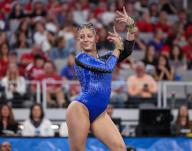 April 18, 2024: Florida\'s Danie Ferris on the floor exercise during Semifinal II of the 2024 Women\'s National Collegiate Women\'s Gymnastics Championships at Dickies Arena in Fort Worth, TX. Kyle Okita\/CSM (Credit Image: Â Kyle Okita\/Cal Sport Media