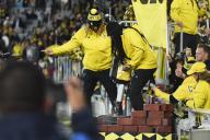 April 24, 2024: Columbus Crew fans celebrate a goal against C.F. Monterrey by jack hammering a piece of concrete in celebration in their match in Columbus, Ohio. Brent Clark\/Cal Sport Media (Credit Image: Â Brent Clark\/Cal Sport Media