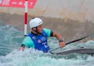 April 27, 2024:.Kaelin Friedenson competes in the US Olympic Team Trials for Kayak Slalom at Riversport in Oklahoma City, OK. Ron Lane (Credit Image: Â Ron Lane\/Cal Sport Media