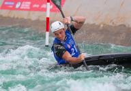 April 27, 2024:.Joshua Jospeh competes in the US Olympic Team Trials for Kayak Slalom at Riversport in Oklahoma City, OK. Ron Lane (Credit Image: Â Ron Lane\/Cal Sport Media
