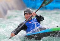 April 27, 2024:.Trogon Friedenson competes in the US Olympic Team Trials for Kayak Slalom at Riversport in Oklahoma City, OK. Ron Lane (Credit Image: Â Ron Lane\/Cal Sport Media