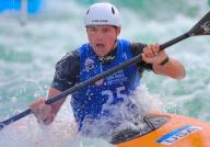 April 27, 2024:.Kyler James Long competes in the US Olympic Team Trials for Kayak Slalom at Riversport in Oklahoma City, OK. Ron Lane (Credit Image: Â Ron Lane\/Cal Sport Media