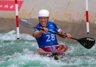 April 27, 2024:.Tyger Vallrath competes in the US Olympic Team Trials for Kayak Slalom at Riversport in Oklahoma City, OK. Ron Lane (Credit Image: Â Ron Lane\/Cal Sport Media