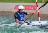 April 27, 2024:.John Coleman Christie-Williams competes in the US Olympic Team Trials for Kayak Slalom at Riversport in Oklahoma City, OK. Ron Lane (Credit Image: Â Ron Lane\/Cal Sport Media