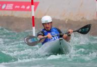 April 27, 2024:.Michal Smolen competes in the US Olympic Team Trials for Kayak Slalom at Riversport in Oklahoma City, OK. Ron Lane (Credit Image: Â Ron Lane\/Cal Sport Media