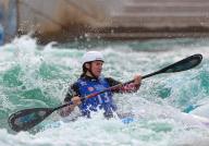 April 27, 2024:.Ria Sribar competes in the US Olympic Team Trials for Kayak Slalom at Riversport in Oklahoma City, OK. Ron Lane (Credit Image: Â Ron Lane\/Cal Sport Media