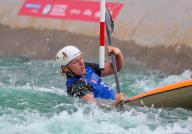April 27, 2024:.Merle Long competes in the US Olympic Team Trials for Kayak Slalom at Riversport in Oklahoma City, OK. Ron Lane (Credit Image: Â Ron Lane\/Cal Sport Media