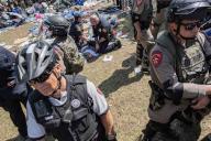 April 29, 2024: The police arrested a protester at an encampment at the University of Texas. Austin, Texas. Mario Cantu\/CSM.(Credit Image: Mario Cantu\/Cal Sport Media
