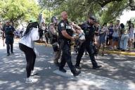 April 29, 2024: The police arrested a protester at an encampment at the University of Texas. Austin, Texas. Mario Cantu\/CSM.(Credit Image: Mario Cantu\/Cal Sport Media