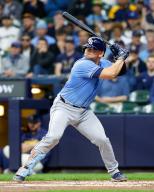 April 29, 2024: Wisconsin native Tampa Bay Rays catcher Ben Rortvedt (30) at bat during the game between the Milwaukee Brewers and the Tampa Bay Rays at American Family Field in Milwaukee, WI. Darren Lee\/CSM (Credit Image: Darren Lee\/Cal Sport Media