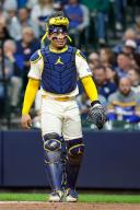 April 29, 2024: Milwaukee Brewers catcher William Contreras (24) during the game between the Milwaukee Brewers and the Tampa Bay Rays at American Family Field in Milwaukee, WI. Darren Lee\/CSM (Credit Image: Darren Lee\/Cal Sport Media