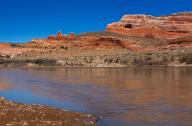 May 02, 2024: Evidence of the mountain spring run-off can already be seen as the Colorado River meanders through dramatic high desert and canyon landscapes near Moab, Utah. (Credit Image: Â Larry Clouse\/Csm\/Cal Sport Media