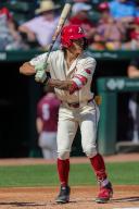 May 1, 2024: Wehiwa Aloy #9 of Arkansas stands ready for the pitch while at the plate. Arkansas defeated Missouri State 8-5 in Fayetteville, AR. Richey Miller\/CSM(Credit Image: Richey Miller\/Cal Sport Media