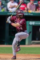 May 1, 2024: Tyler Epstein #4 raises his leg to start his stride while at the plate. Arkansas defeated Missouri State 8-5 in Fayetteville, AR. Richey Miller\/CSM(Credit Image: Richey Miller\/Cal Sport Media